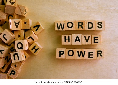 Words Have Power word cube on wood background ,English language learning concept - Shutterstock ID 1008475954