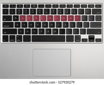 Words From The Keys On Modern Laptop Keyboard Spelling Alt Right Or Alt-Right