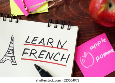 Words Learn French Written In The Notepad.