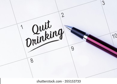 Words Quit Drinking On Calendar Planner Stock Photo (Edit Now) 355153733
