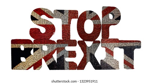 The Words STOP BREXIT Coverd In Brexit Jargon 