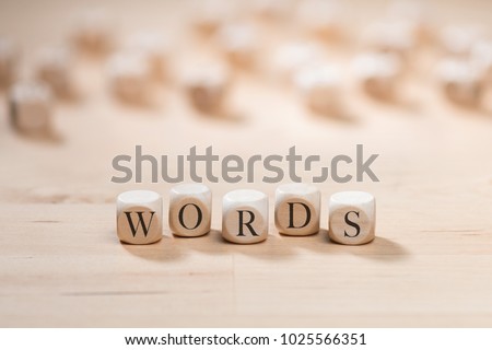 Words word on wooden cubes. Words concept