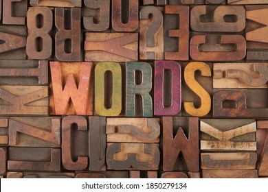 words word in vintage letterpress wooden blocks - Shutterstock ID 1850279134