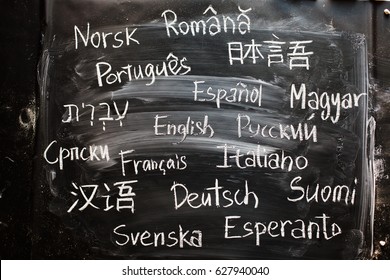 Words Written On Chalkboard Different Language Stock Photo Shutterstock