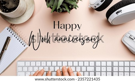 Work anniversary card for offices and companies