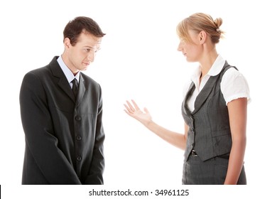 Work Colleagues Arguing On White Background Stock Photo 34961125 ...