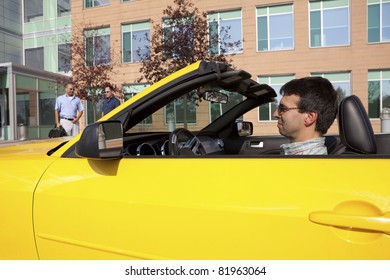 Work Colleagues Car Pooling From The Office