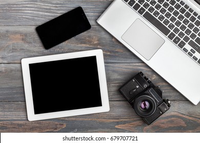 Work desk with computer.