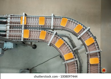 Work Of The Food Production Line On A Conveyor Machines