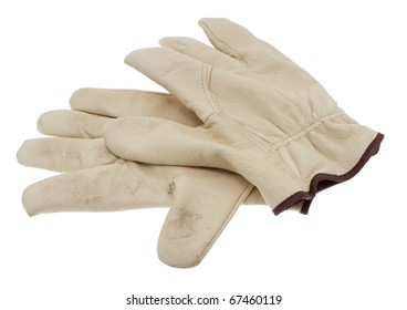 Work Gloves Cutouts In Front Of White Background