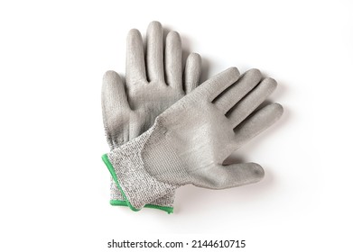 Work gloves isolated on white background. Top view

