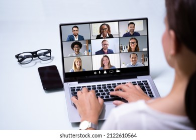 Work From Home Video Conference And Online Business Meeting - Shutterstock ID 2122610564