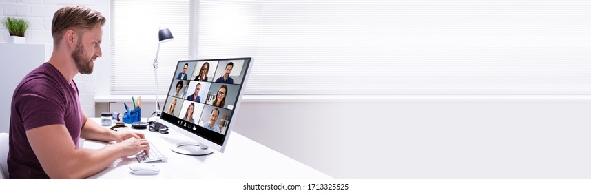 Work From Home Video Conferencing On Computer