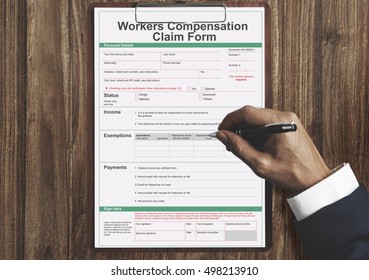 Work Injury Compensation Claim Form Concept