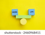 Work life balance concept; employee compare between job and family