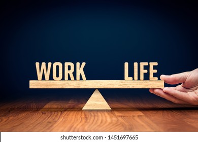 Work life (work-life) balance concept. Helping hand of personal coach helps with work and life balance.