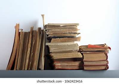 work object old books and fork and corkscrew