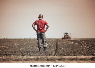 Work on field during soy planting time - Shutterstock ID 408419587