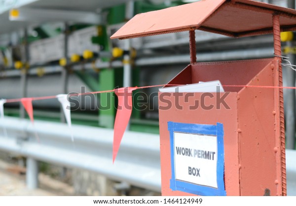 Work Permit Box Located On Construction Stock Photo Edit Now