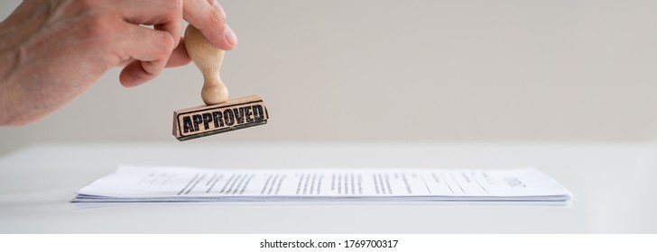 Work Permit And Document Record Approved Stamper 