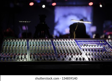 Work Place Sound Engineer's. Mixing Console.