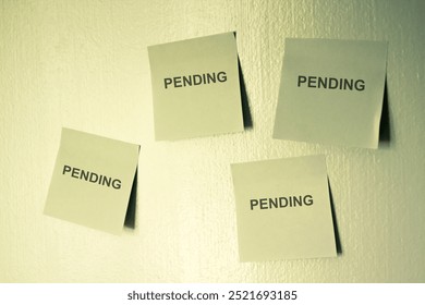 work process pending write on note paper , task pending approve