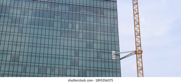 Work in progress on the construction site in the spring - business