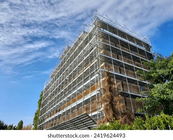 Work in progress on the construction site for building renovation