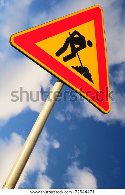 Work Progress Road Sign Stock Photo 72544471 | Shutterstock