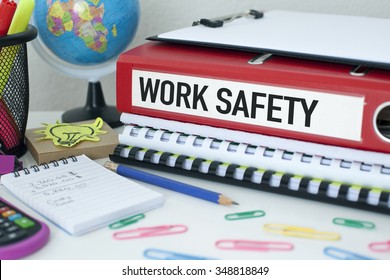 Work Safety / Procedures policies documents concept on office desk