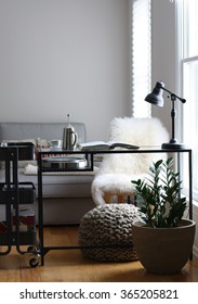 Work space by a window 