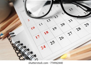 work space. calendar