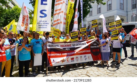 Work Stoppage And Press Release In A Protest Of Health Workers In Izmir,  Turkey On July 01, 2022                       