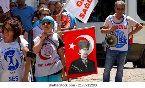 Work Stoppage And Press Release In A Protest Of Health Workers In Izmir,  Turkey On July 01, 2022                       