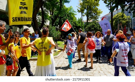 Work Stoppage And Press Release In A Protest Of Health Workers In Izmir,  Turkey On July 01, 2022                       