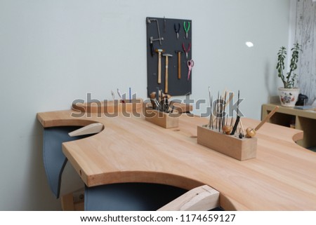Work table of a goldsmith