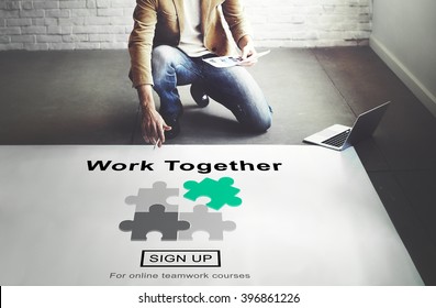Work Together Teamwork Collaboration Union Unity Concept