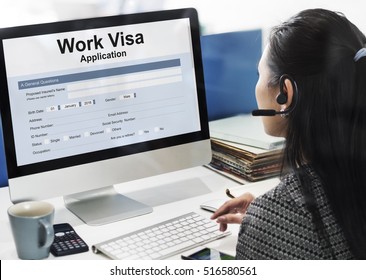 Work Visa Application Employment Recruitment Concept Stock Photo ...