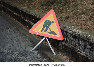    Work Zone Traffic Signal On The Road                            