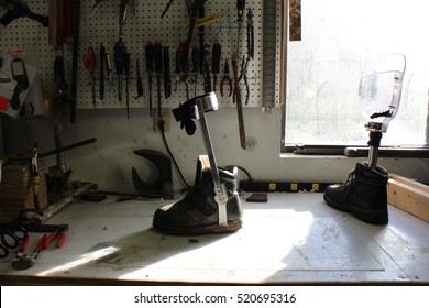 Workbench With Tools, Foot And Shoe Prosthetics