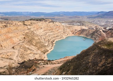 Worked Out Stone Quarry, Converted Into Water Reservoir For Agricultural Needs In Crimea