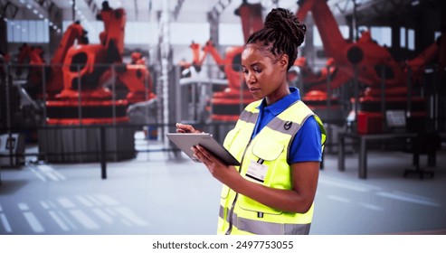 Worker In Automotive Car Factory Using Tablet - Powered by Shutterstock