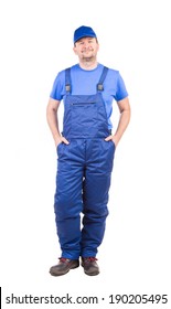 Worker Blue Overalls Isolated On White Stock Photo 190205495 | Shutterstock