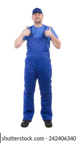 Worker Blue Overalls Isolated On White Stock Photo 242406340 | Shutterstock