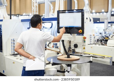 Worker control panel automatic edgebander machine - Powered by Shutterstock - Get 15% off with code: PIKWIZARD15