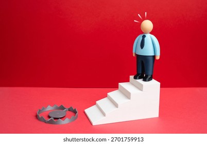A worker faces a trap of problems if he ends his career. The consequences of early resignation. No turning back. Financial insecurity. Retirement risks, job burnout, and employment issues.