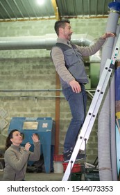 Worker Falling Off The Ladder