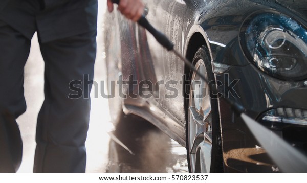 Worker Garage Automobile Service Washing Car Stock Photo Edit Now