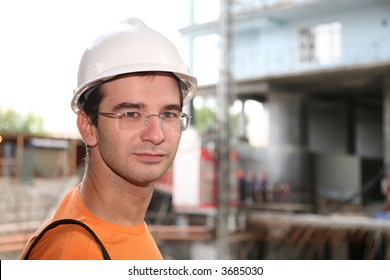 worker in the helmet