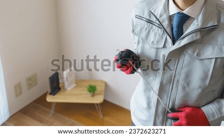 A worker installing the Internet.